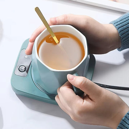Electric Coffee Mug Warmer - Smart USB Heated Cup Pad for Desk Use