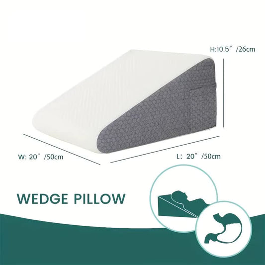 Triangular Wedge Pillow – Memory Foam Support for Acid Reflux, Snoring & Post-Op Recovery