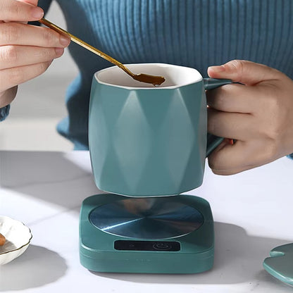 Electric Coffee Mug Warmer - Smart USB Heated Cup Pad for Desk Use